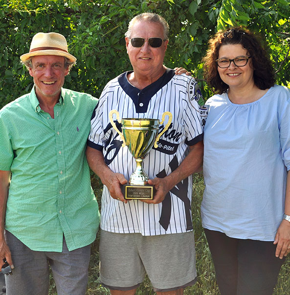 Bobby Grenier with his daughter and son-in-law